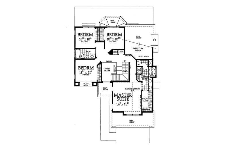 Architectural House Design - Floor Plan - Upper Floor for Traditional House Plan #72-930 - 4 bed, 2.5 bath