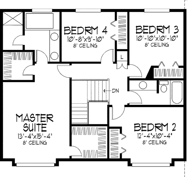 House Plan Design - European Floor Plan - Upper Floor Plan #51-885