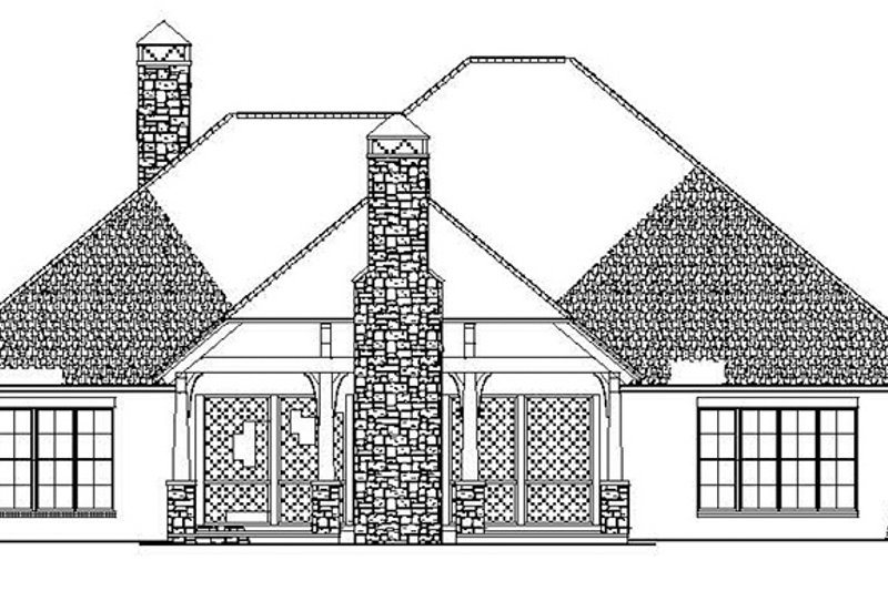 Architectural House Design - Exterior - Rear Elevation for Ranch House Plan #17-3367 - 3 bed, 2.5 bath
