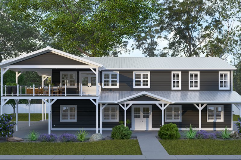 House Blueprint - Barndominium Exterior - Front Elevation Plan #1060-377
