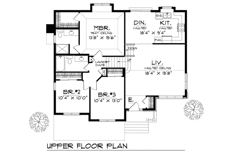 Home Plan - Floor Plan - Main Floor for Traditional House Plan #70-181 - 3 bed, 2.5 bath