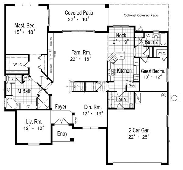 House Design - Mediterranean Floor Plan - Main Floor Plan #417-767