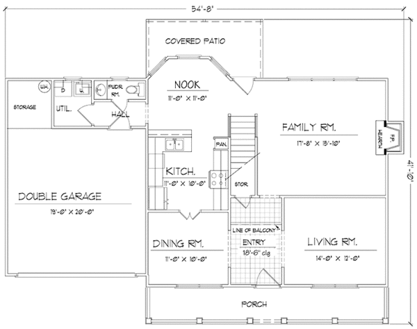 Home Plan - Country Floor Plan - Main Floor Plan #42-631