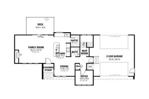 Floor Plan - Main Floor for Modern House Plan #1080-28 - 3 bed, 2.5 bath