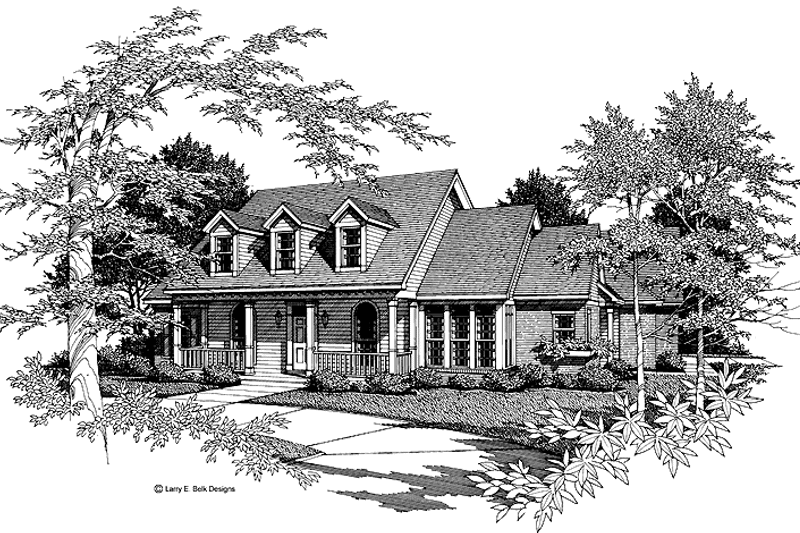 House Blueprint - Exterior - Front Elevation 3 for Country House Plan #952-106 - 4 bed, 2.5 bath