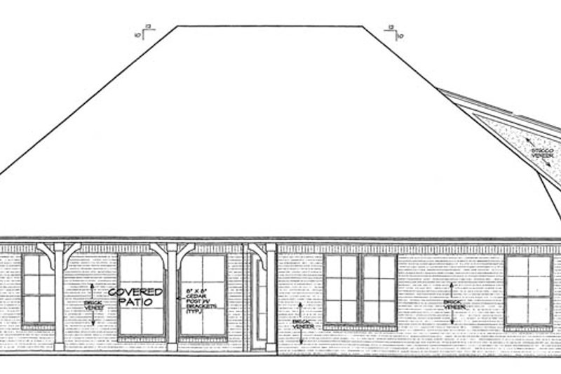 Dream House Plan - Exterior - Rear Elevation for Country House Plan #310-1272 - 3 bed, 2.5 bath