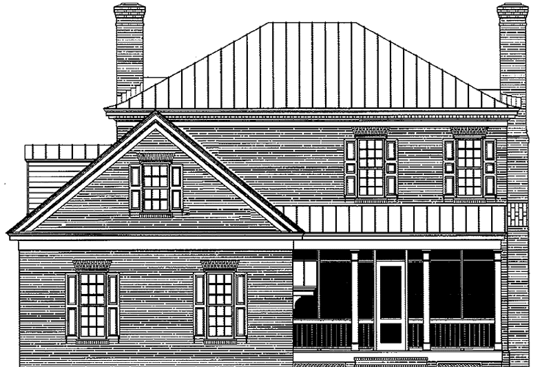 Home Plan - Exterior - Rear Elevation for Classical House Plan #137-334 - 4 bed, 4.5 bath