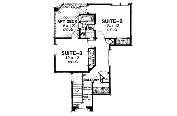 House Plan Design - Mediterranean Floor Plan - Upper Floor Plan #1007-8