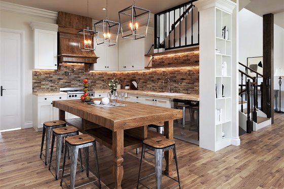 Interior - Kitchen for Farmhouse House Plan #54-570 - 4 bed, 4.5 bath