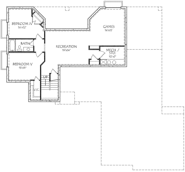 Traditional Floor Plan - Lower Floor Plan #24-202
