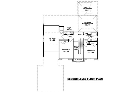 Floor Plan - Upper Floor for European House Plan #81-934 - 3 bed, 3 bath