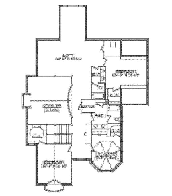 House Blueprint - Country Floor Plan - Upper Floor Plan #945-78