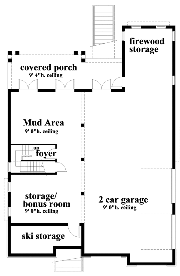 Traditional Floor Plan - Lower Floor Plan #930-160
