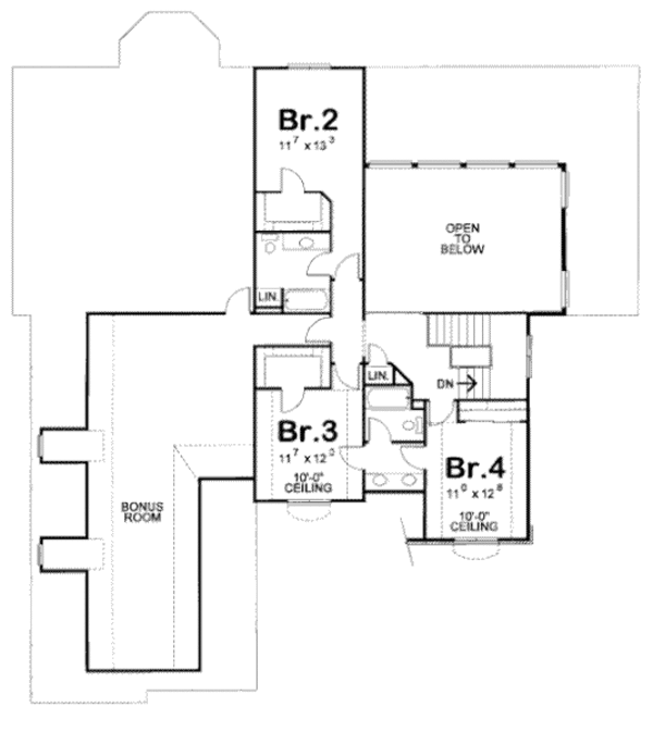 Architectural House Design - Traditional Floor Plan - Upper Floor Plan #20-1671