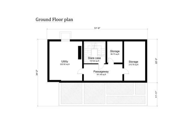 Log Floor Plan - Lower Floor Plan #549-6