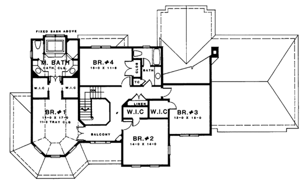 Dream House Plan - Country Floor Plan - Upper Floor Plan #1001-10