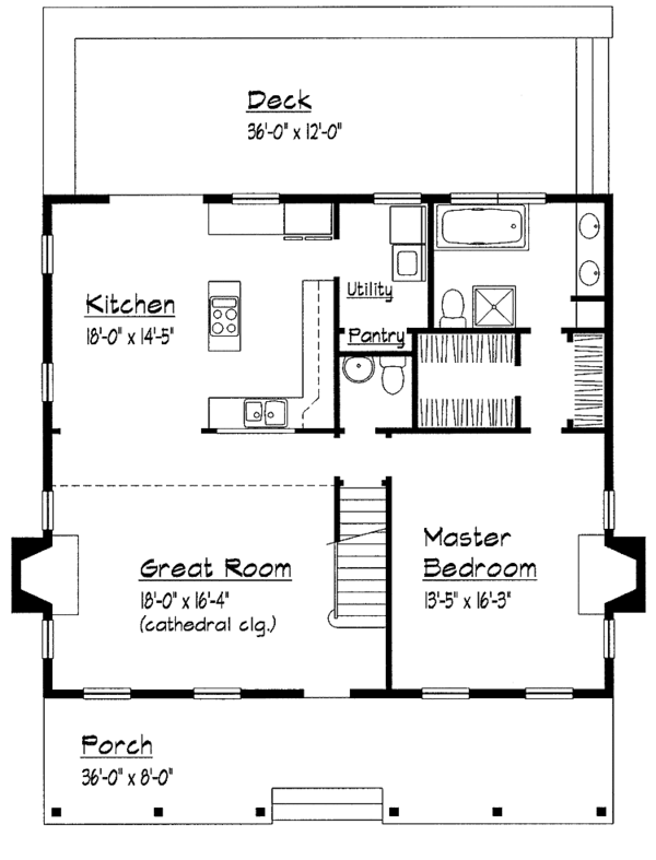 Architectural House Design - Country Floor Plan - Main Floor Plan #1051-6