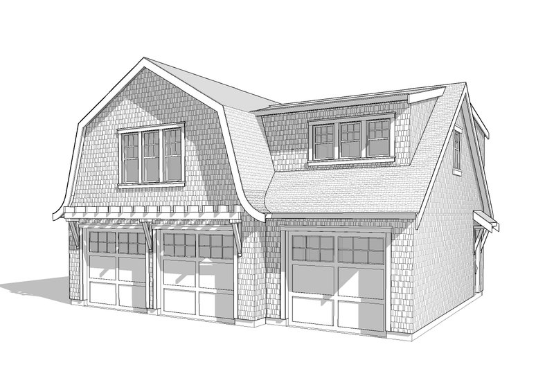 Home Plan - Exterior - Front Elevation 3 for Farmhouse House Plan #1114-49 - 2 bed, 1 bath