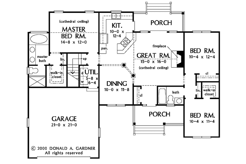 Home Plan - Floor Plan - Main Floor for Country House Plan #929-555 - 3 bed, 2 bath