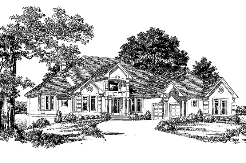 House Plan Design - Mediterranean Exterior - Front Elevation Plan #453-185