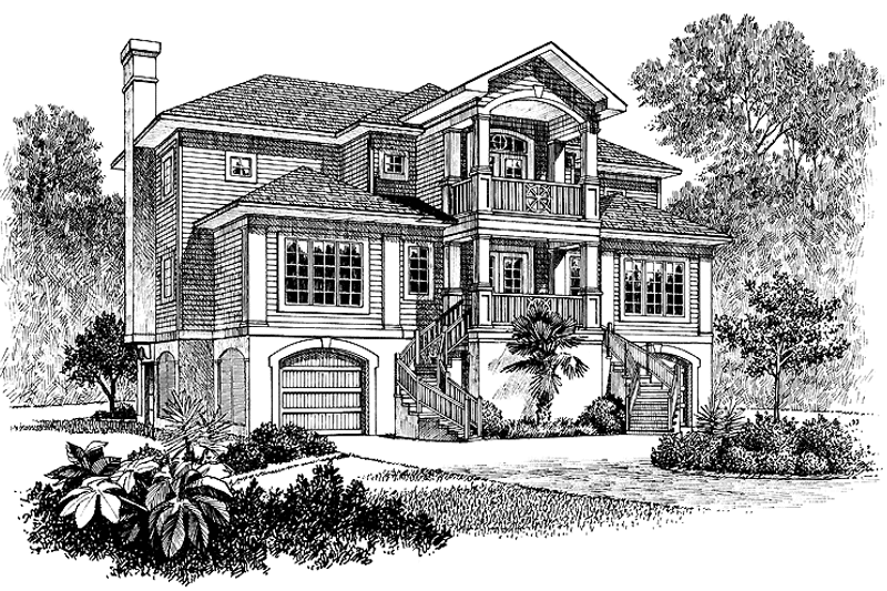 Dream House Plan - Exterior - Front Elevation 3 for Mediterranean House Plan #453-266 - 4 bed, 4.5 bath