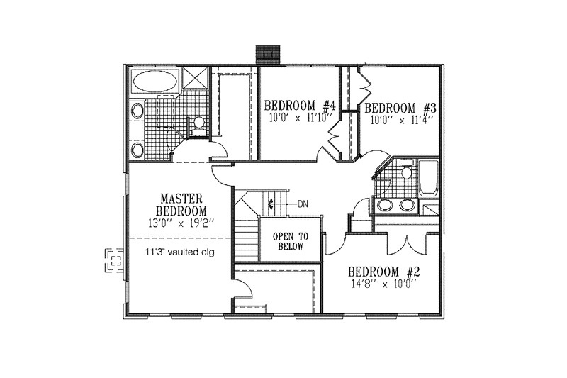 Dream House Plan - Floor Plan - Upper Floor for Classical House Plan #953-44 - 4 bed, 2.5 bath