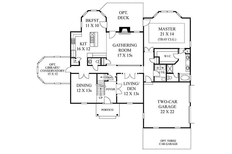 Home Plan - Floor Plan - Main Floor for Classical House Plan #1053-62 - 4 bed, 2.5 bath