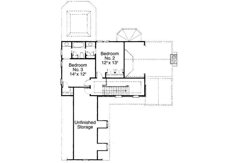 Dream House Plan - Floor Plan - Upper Floor for Colonial House Plan #429-217 - 3 bed, 2.5 bath