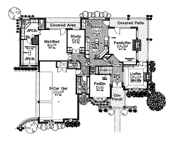 House Plan Design - European Floor Plan - Main Floor Plan #310-1126