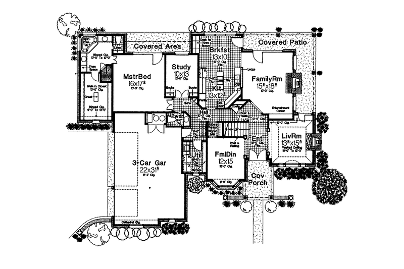 Home Plan - Floor Plan - Main Floor for European House Plan #310-1126 - 4 bed, 3.5 bath