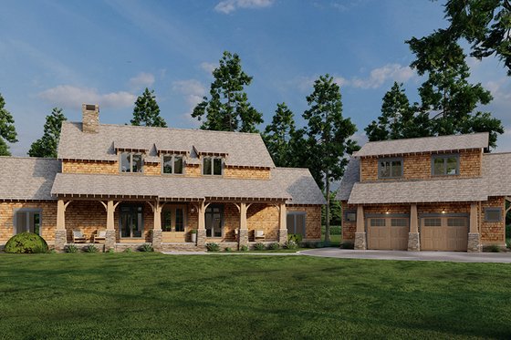 Exterior - Front Elevation 3 for Craftsman House Plan #17-2480 - 5 bed, 4 bath