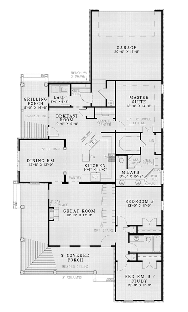 Architectural House Design - Country Floor Plan - Main Floor Plan #17-2672