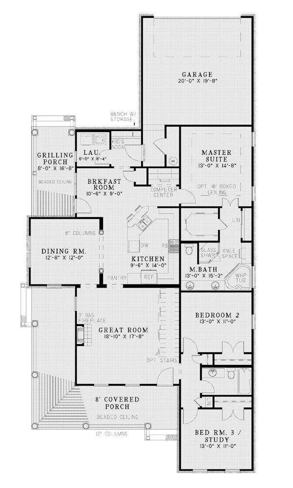 House Blueprint - Country Floor Plan - Main Floor Plan #17-2672