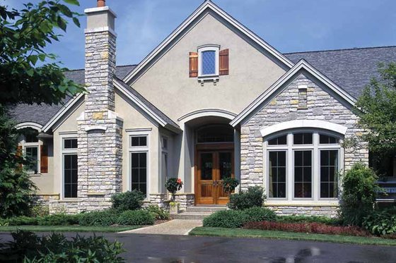 Exterior - Front Elevation 4 for European House Plan #928-37 - 4 bed, 3 bath