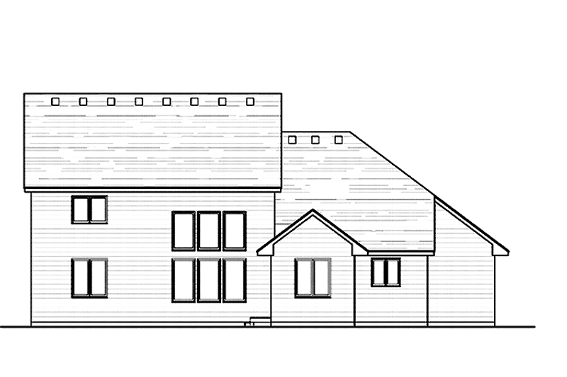 House Blueprint - Exterior - Rear Elevation for Colonial House Plan #51-1019 - 4 bed, 3.5 bath