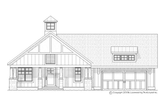 Exterior - Front Elevation 3 for Country House Plan #901-94 - 3 bed, 2.5 bath