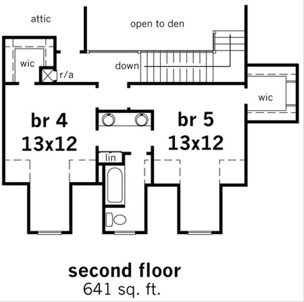 Southern Floor Plan - Upper Floor Plan #16-219
