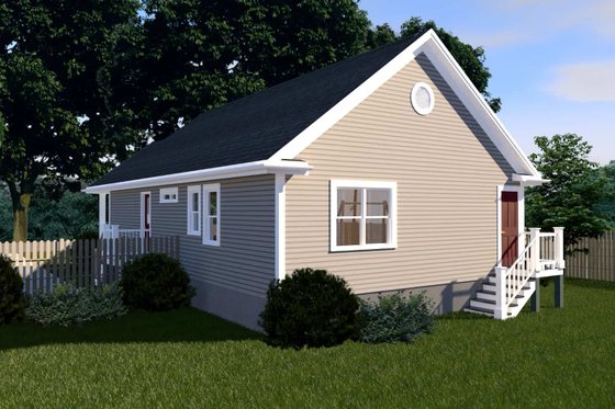 Exterior - Rear Elevation for Bungalow House Plan #79-116 - 3 bed, 2 bath