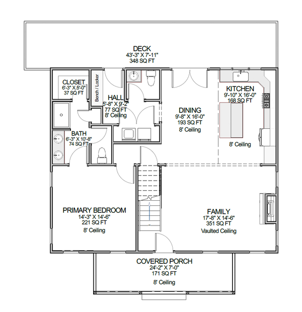 Craftsman Floor Plan - Main Floor Plan #1116-31