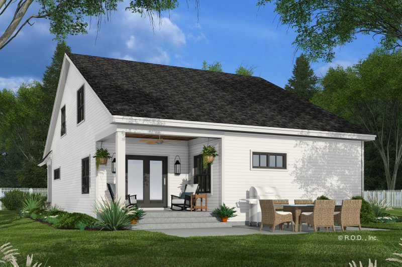Architectural House Design - Exterior - Rear Elevation 1 for Farmhouse House Plan #51-1339 - 4 bed, 3 bath