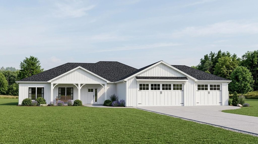 Exterior - Front Elevation 2 for Ranch House Plan #1064-178 - 3 bed, 2.5 bath