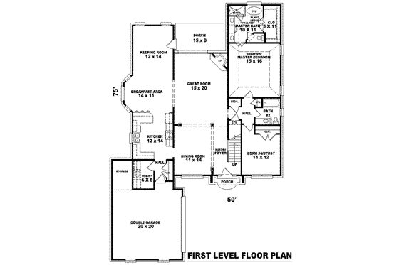 Floor Plan - Main Floor for European House Plan #81-1060 - 3 bed, 3 bath