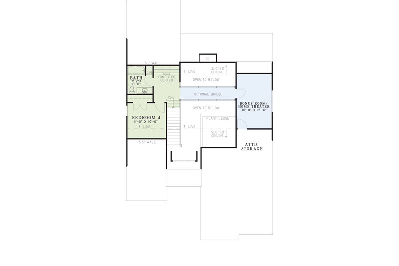 Home Plan - Floor Plan - Upper Floor for Craftsman House Plan #17-2676 - 4 bed, 3 bath
