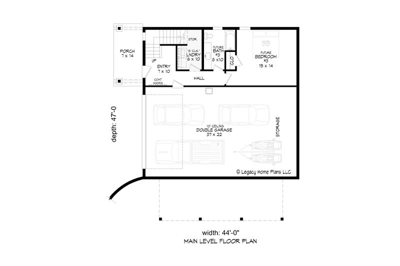 House Plan Design - Floor Plan - Main Floor for Modern House Plan #932-634 - 3 bed, 3 bath