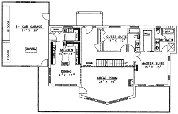 Modern Floor Plan - Upper Floor Plan #117-178