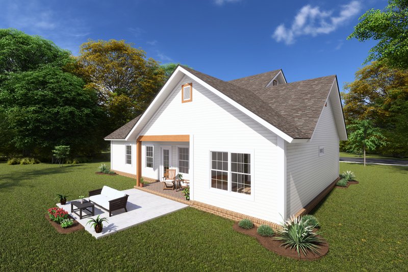 House Plan Design - Exterior - Rear Elevation for Cottage House Plan #513-2089 - 3 bed, 2 bath