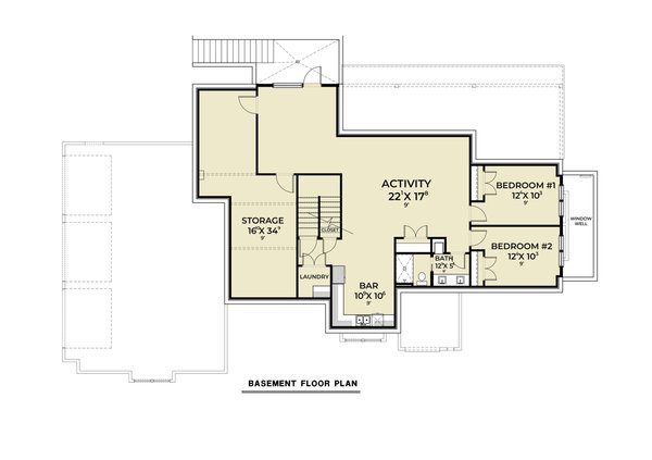 Farmhouse Floor Plan - Lower Floor Plan #1070-227