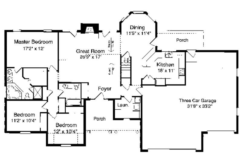 Traditional Style House Plan - 3 Beds 2 Baths 1755 Sq/Ft Plan #46-105 ...