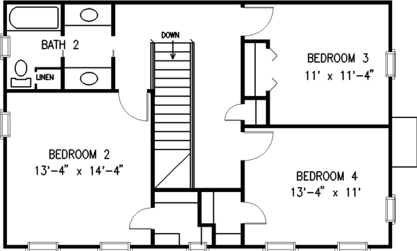 Tudor Floor Plan - Upper Floor Plan #410-375