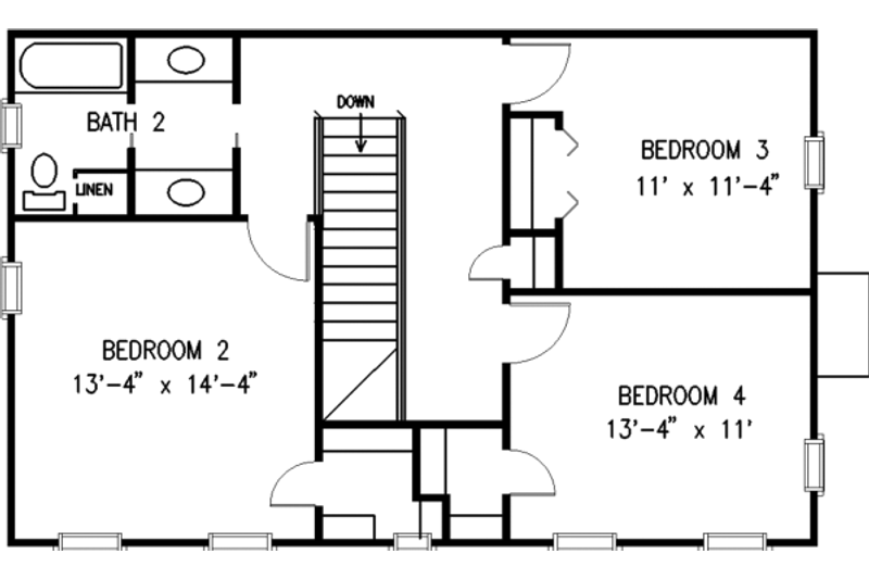 Home Plan - Floor Plan - Upper Floor for Tudor House Plan #410-375 - 4 bed, 2.5 bath